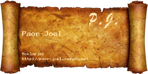 Paor Joel névjegykártya
